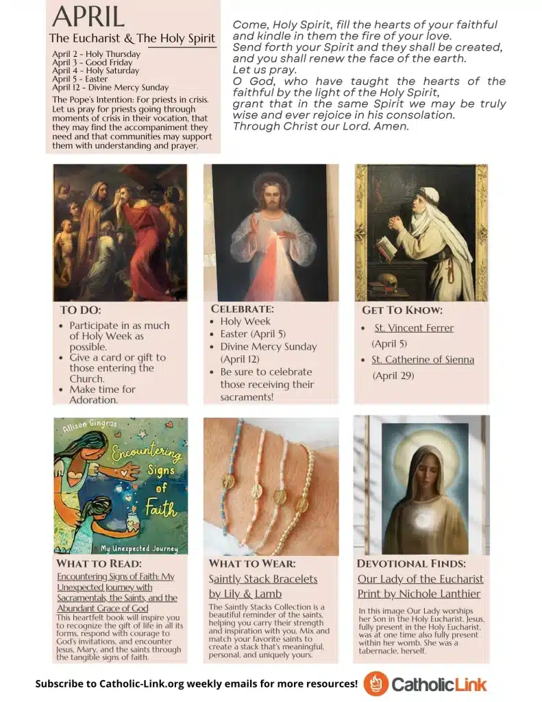 , Avril : Guide Vivre l’année liturgique
afin de croire en la Vierge .