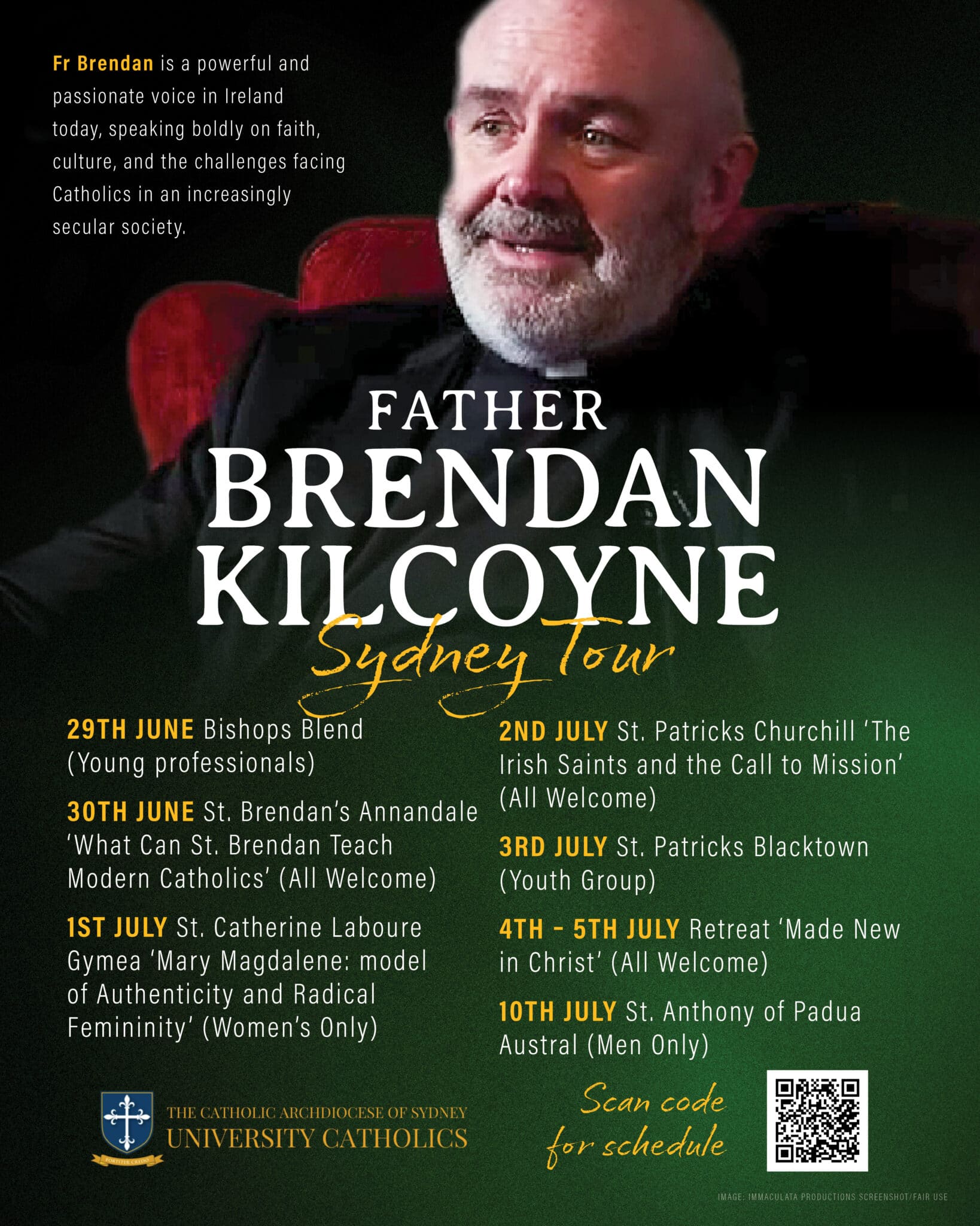 , L’évangéliste en ligne, le père Brendan Kilcoyne, se rend à Sydney
et prière pour commencer la journée.